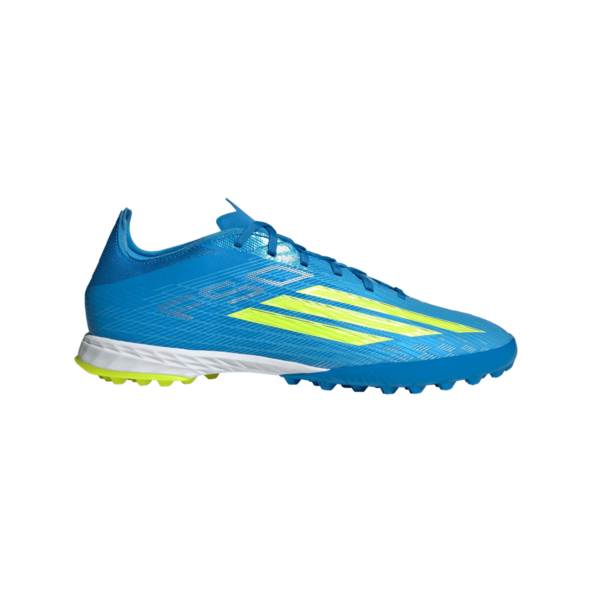 adidas F50 Pro TF Turf Soccer Cleats- Lucid Ray Blue / Team Solar Yellow 2 / Lucid Aquamarine