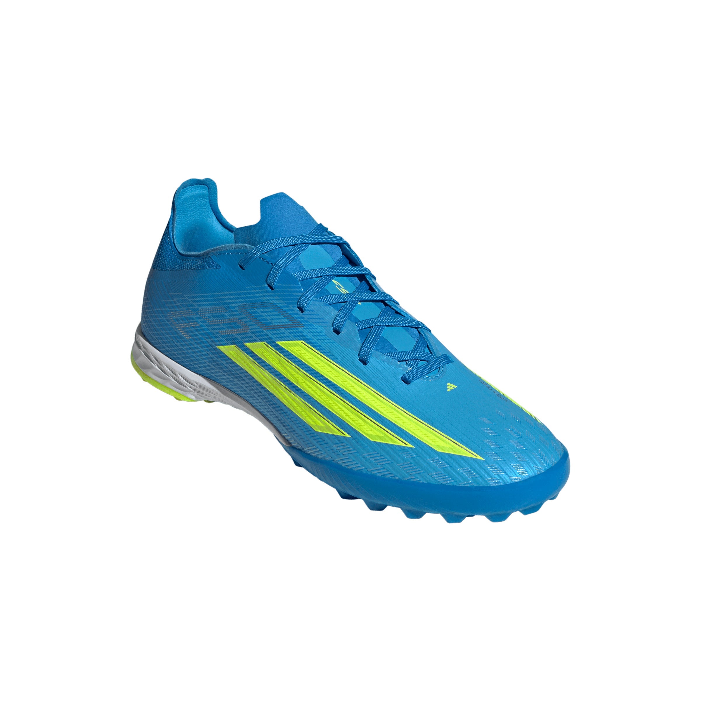 adidas F50 Pro TF Turf Soccer Cleats- Lucid Ray Blue / Team Solar Yellow 2 / Lucid Aquamarine
