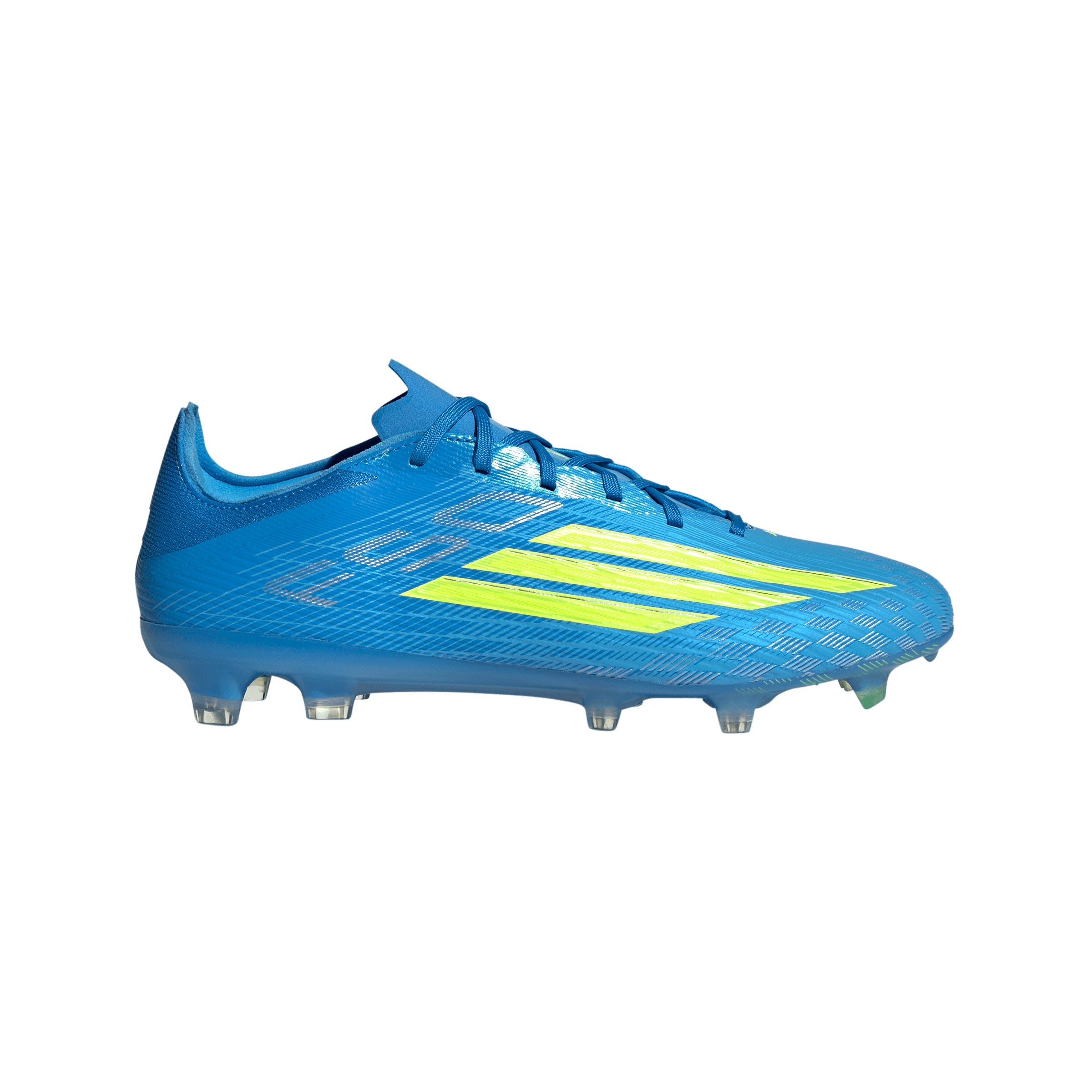 adidas F50 Pro FG Firm Ground Soccer Cleats- Lucid Ray Blue / Team Solar Yellow 2 / Lucid Aquamarine