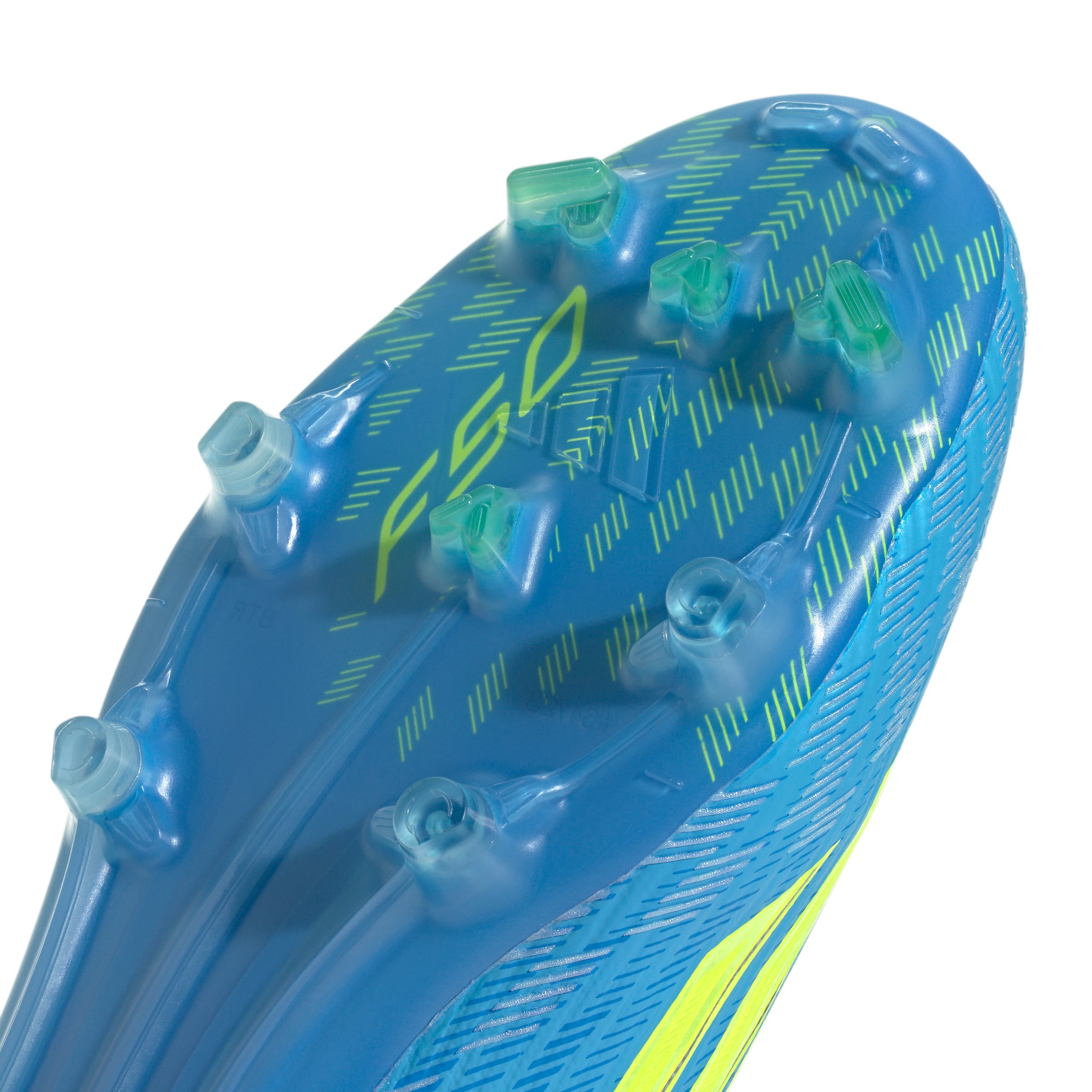 adidas F50 Pro FG Firm Ground Soccer Cleats- Lucid Ray Blue / Team Solar Yellow 2 / Lucid Aquamarine