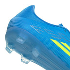 adidas F50 League FG Firm Ground Soccer Cleats- Lucid Ray Blue / Team Solar Yellow 2 / Lucid Aquamarine