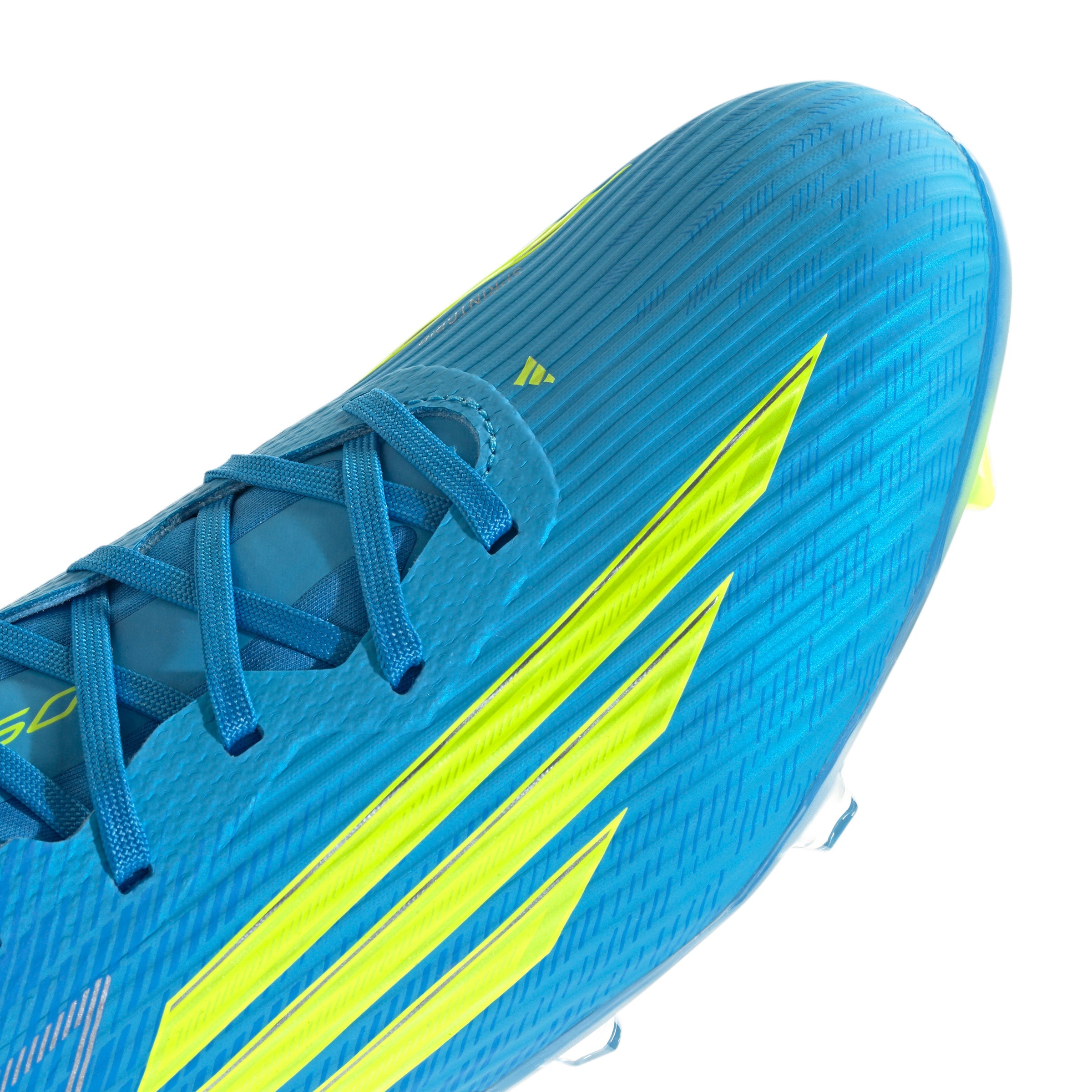 adidas F50 League FG Firm Ground Soccer Cleats- Lucid Ray Blue / Team Solar Yellow 2 / Lucid Aquamarine