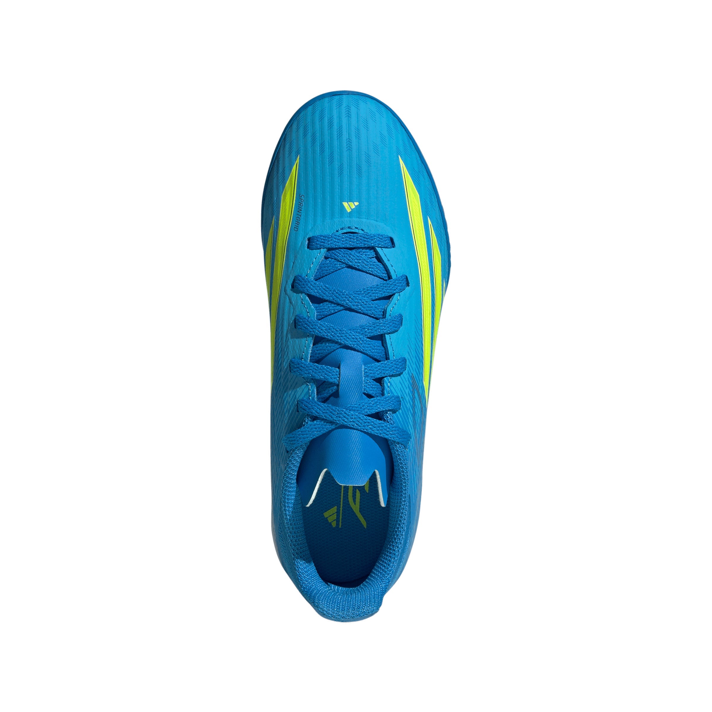 adidas F50 League Junior TF Turf Soccer Cleats- Lucid Ray Blue / Team Solar Yellow 2 / Lucid Aquamarine