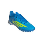 adidas F50 League Junior TF Turf Soccer Cleats- Lucid Ray Blue / Team Solar Yellow 2 / Lucid Aquamarine