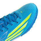 adidas F50 League Junior TF Turf Soccer Cleats- Lucid Ray Blue / Team Solar Yellow 2 / Lucid Aquamarine