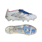 adidas Predator Jude Bellingham Elite FoldTongue FT FG Firm Ground Soccer Cleats- Cloud White / Zero Metalic / Royal Blue