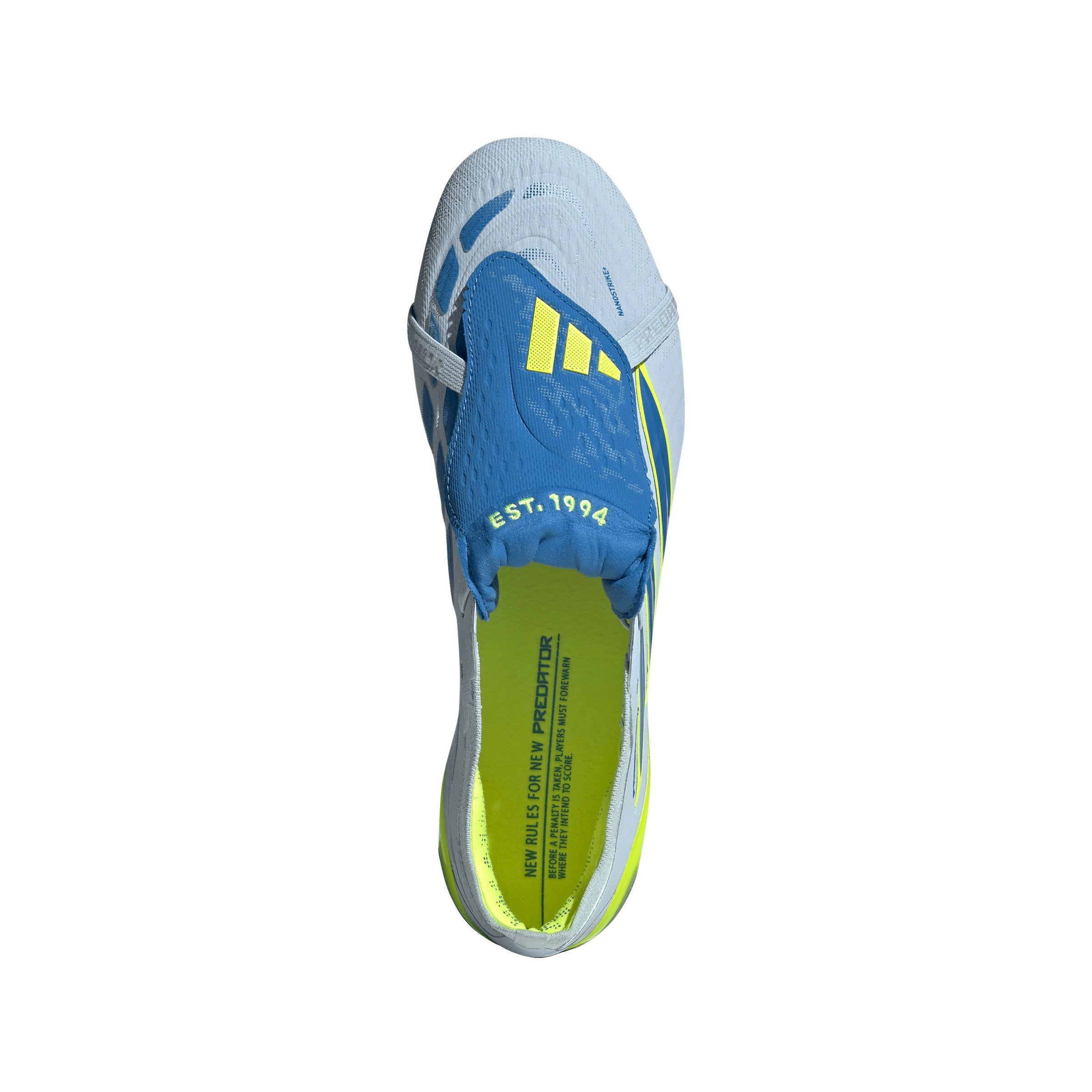 adidas Predator Elite FoldTongue FT FG Firm Ground Soccer Cleats- Crystal Sky/Ray Blue/Team Solar Yellow 2