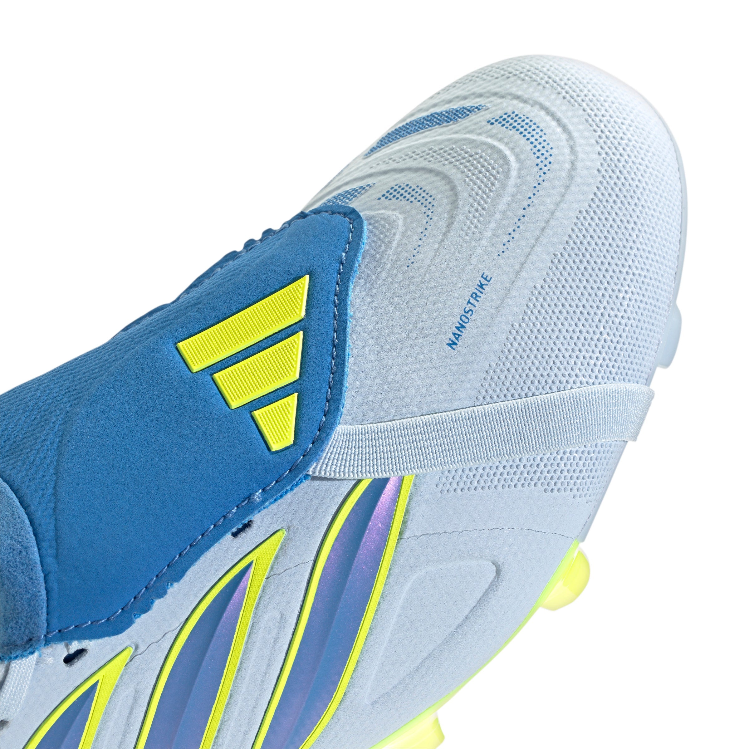 adidas Predator League FoldTongue FG Firm Ground Soccer Cleat - Crystal Sky/Ray Blue/Team Solar Yellow 2