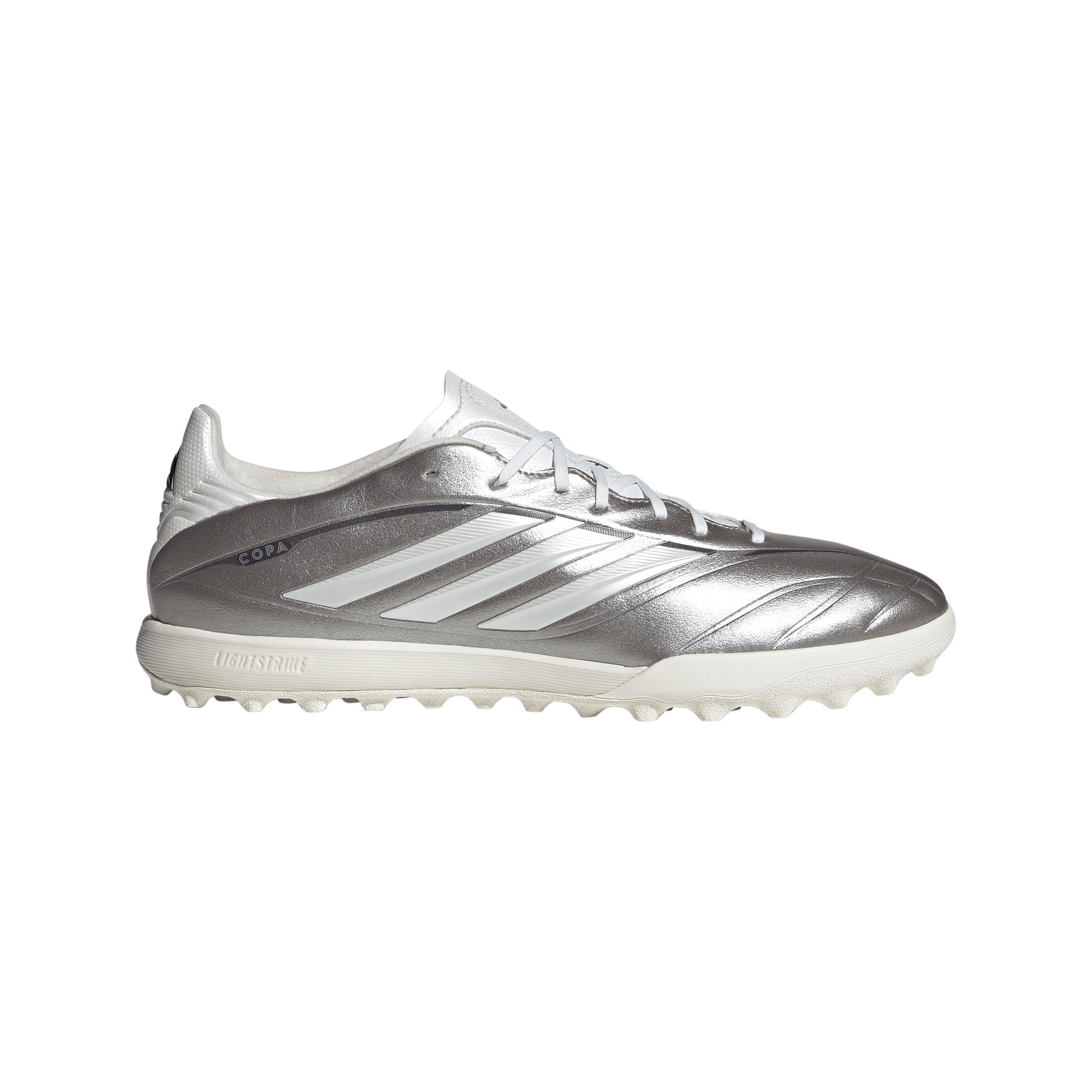 adidas Copa Pure IV League TF Turf Soccer Cleats- Taupe Metallic/ Zero Metallic / Night Metallic