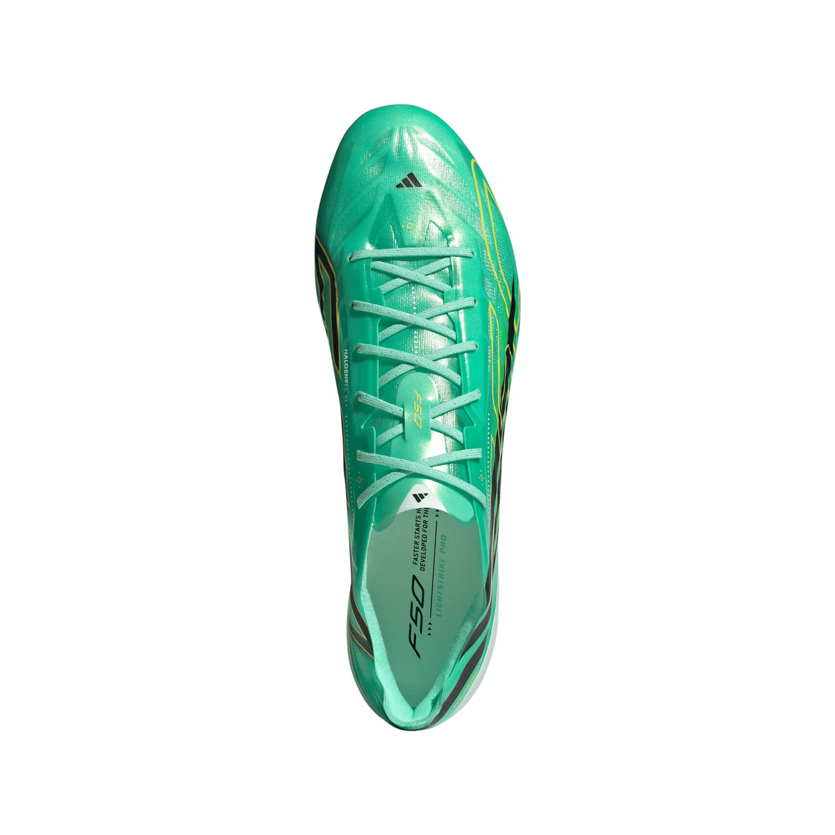 adidas F50 Hyperfast EVO FG Firm Ground Soccer Cleats- Pulse Mint / Core Black / Solar Lemon