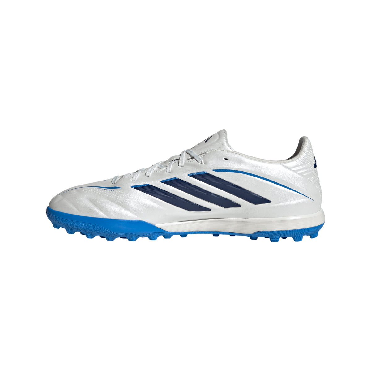 adidas Copa Pure IV Pro TF Turf Soccer Cleat - Zero Metalic / Dark Blue / Lucid Ray Blue