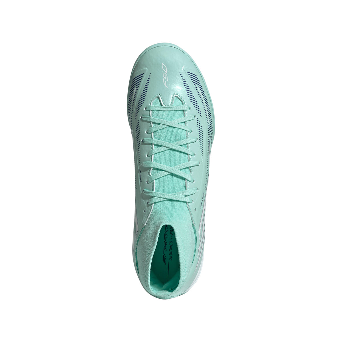 adidas Women’s F50 Sparkfusion League TF Turf Soccer Cleats - Clear Mint / Cloud White / Solar Purple