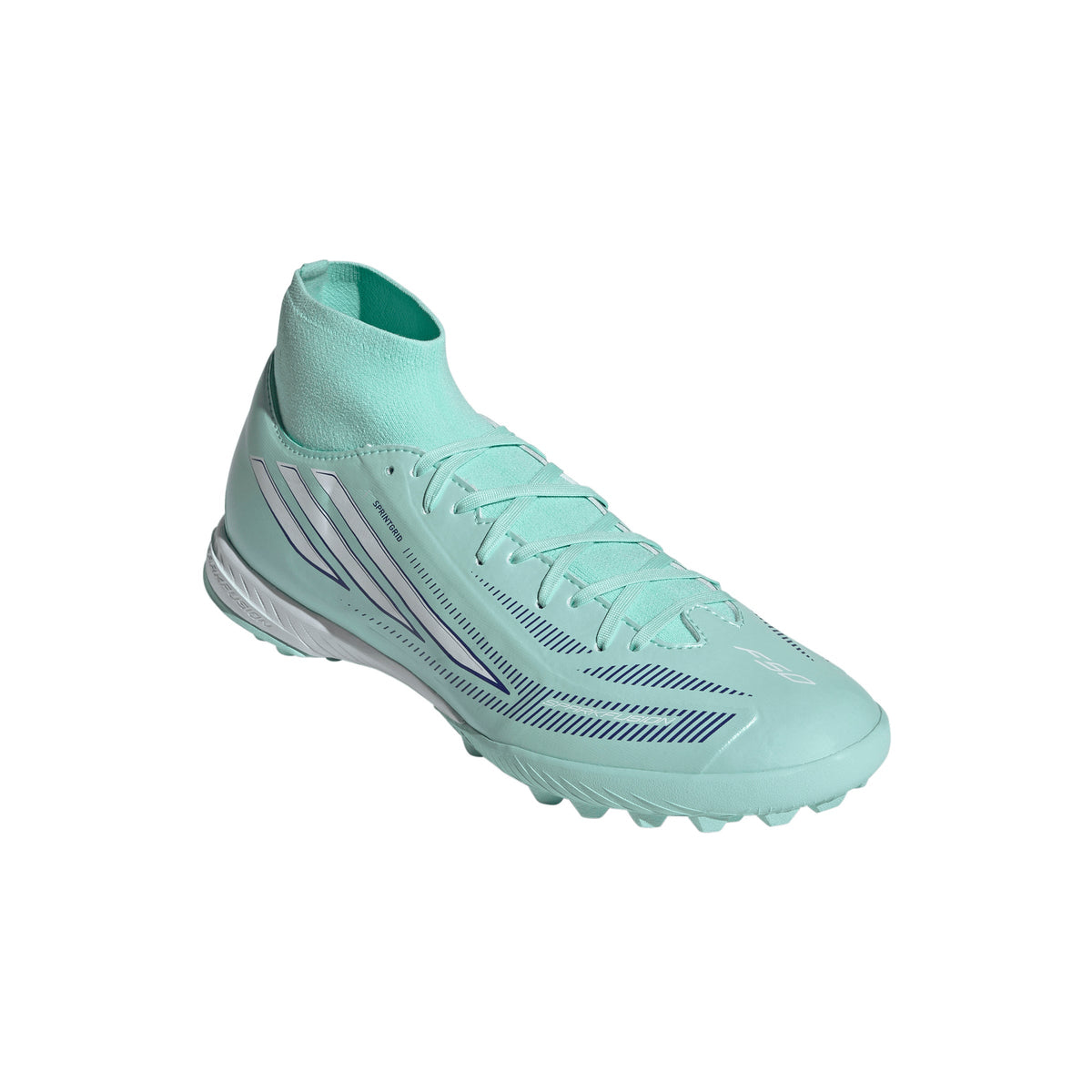adidas Women’s F50 Sparkfusion League TF Turf Soccer Cleats - Clear Mint / Cloud White / Solar Purple