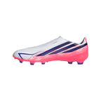 adidas F50 Hyperfast League Laceless FG Firm Ground Soccer Cleats - Cloud White / Solar Purple / Solar Turbo
