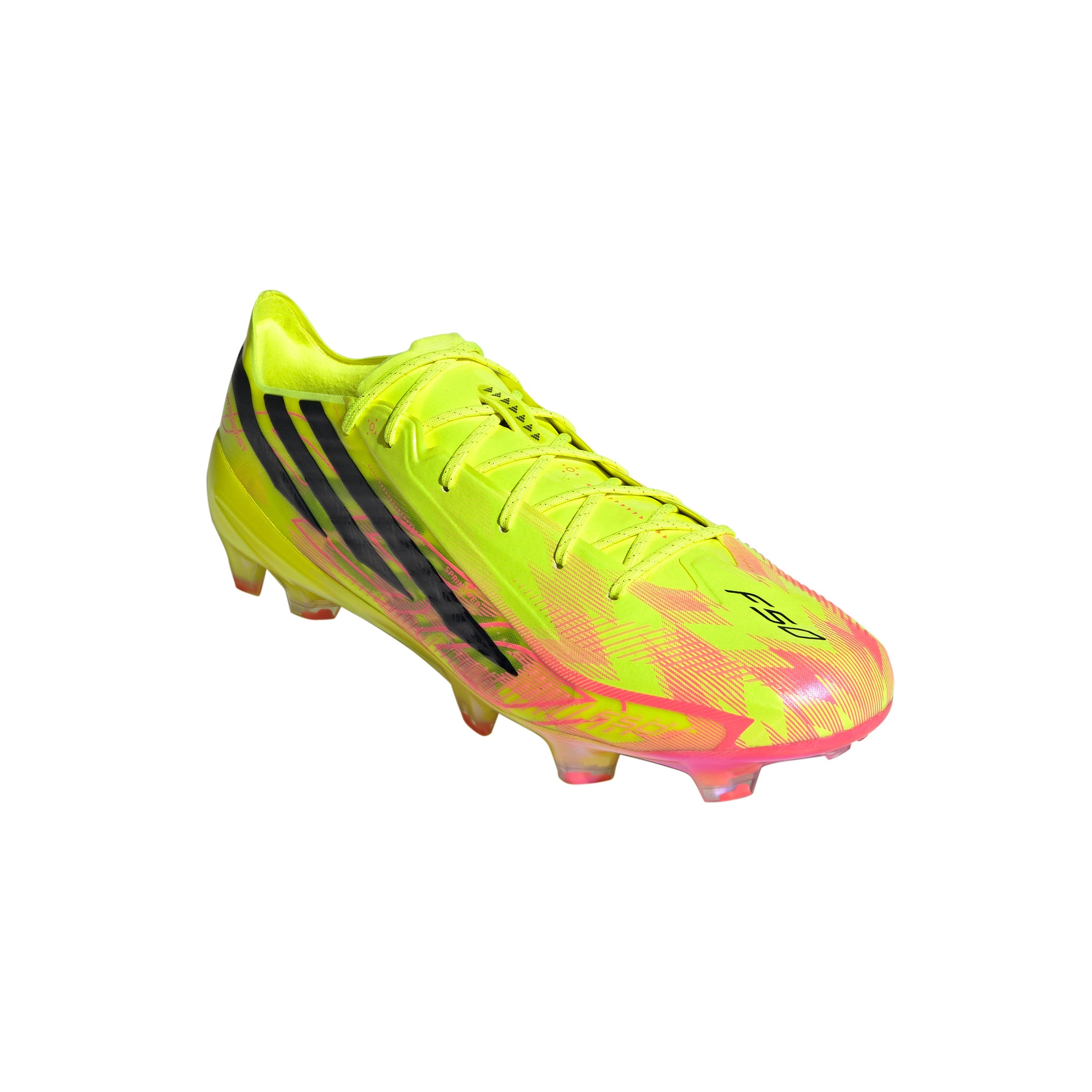 adidas F50 Hyperfast Elite FG Firm Ground Soccer Cleats- Team Solar Yellow 2 / Core Black / Solar Turbo