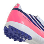 adidas F50 Hyperfast League TF Turf Soccer Cleats - Cloud White / Solar Purple / Solar Turbo