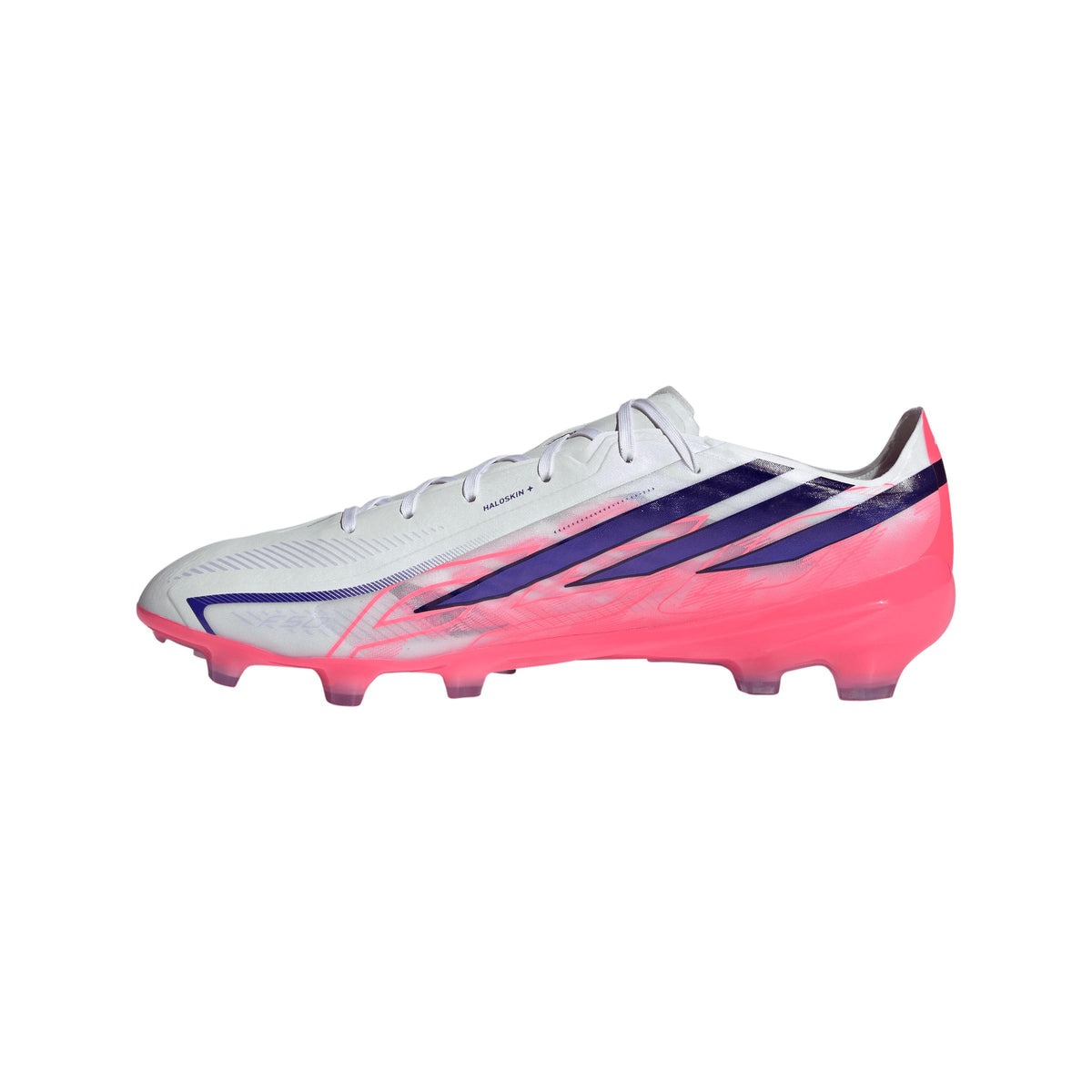 adidas F50 Hyperfast Pro FG Firm Ground Soccer Cleats - Cloud White / Solar Purple / Solar Turbo