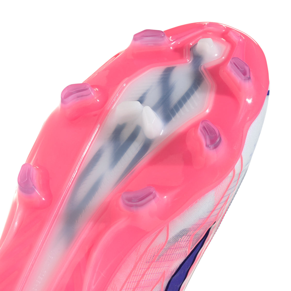 adidas F50 Hyperfast Pro FG Firm Ground Soccer Cleats - Cloud White / Solar Purple / Solar Turbo