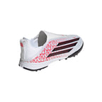 adidas F50 League Laceless Lamine Yamal Kids TF Turf Soccer Cleats- Cloud White / Core Black / Lucid Red