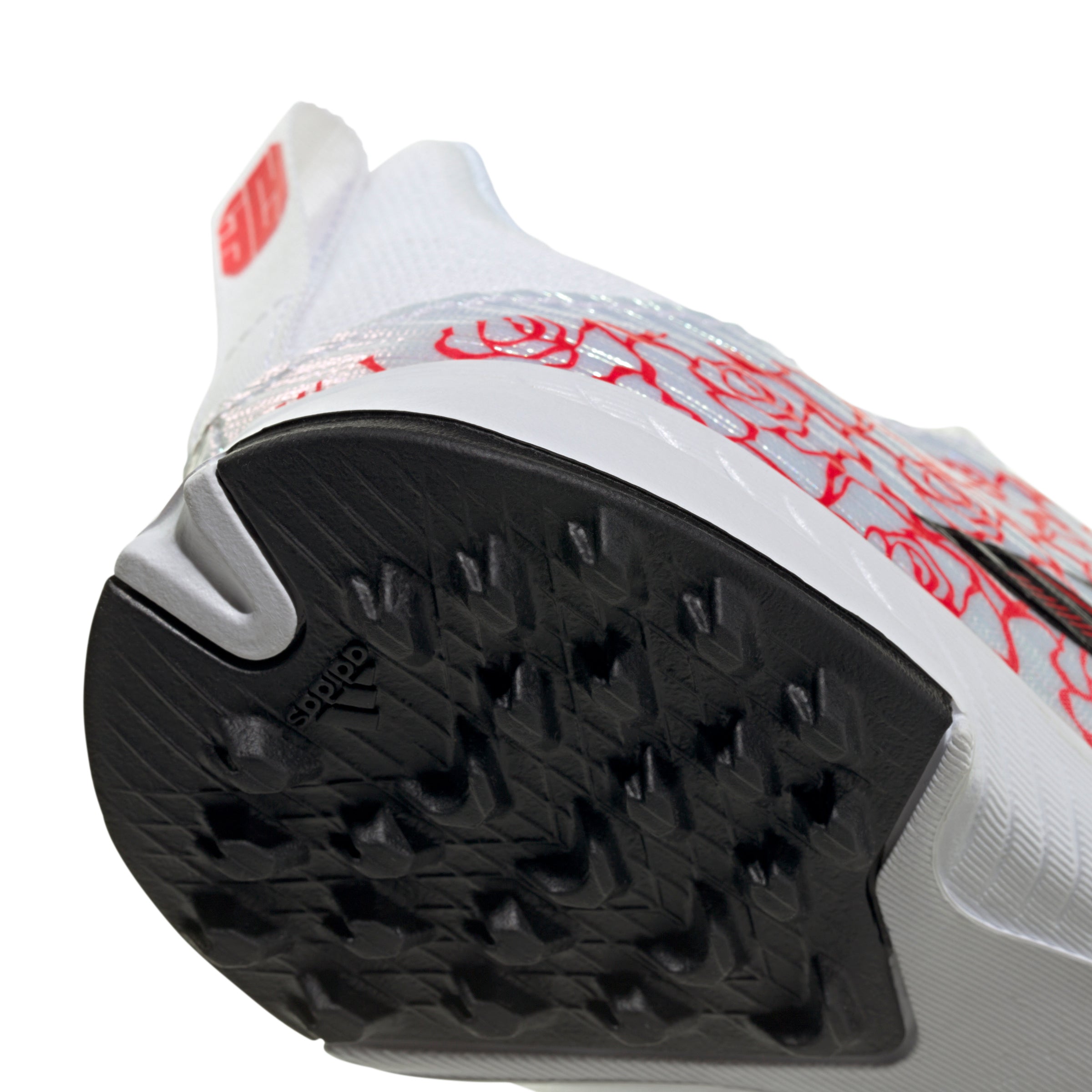 adidas F50 League Laceless Lamine Yamal Kids TF Turf Soccer Cleats- Cloud White / Core Black / Lucid Red