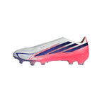 adidas F50 Hyperfast Elite Laceless FG Firm Ground Soccer Cleats- Cloud White / Solar Purple / Solar Turbo
