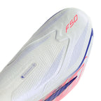 adidas F50 Hyperfast Elite Laceless FG Firm Ground Soccer Cleats- Cloud White / Solar Purple / Solar Turbo