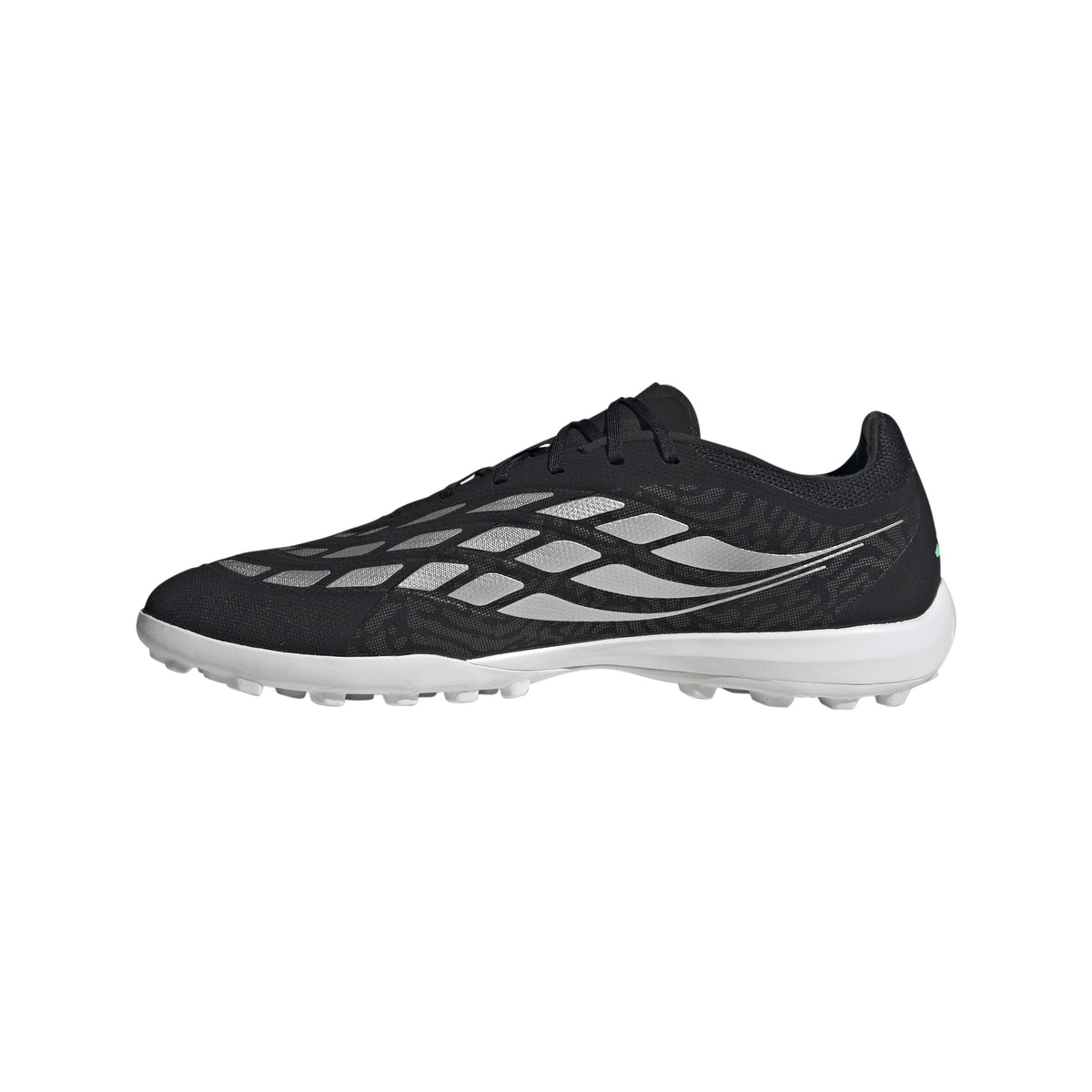 adidas Predator League TF Turf Soccer Cleats - Core Black / Silver Metallic / Pulse Mint
