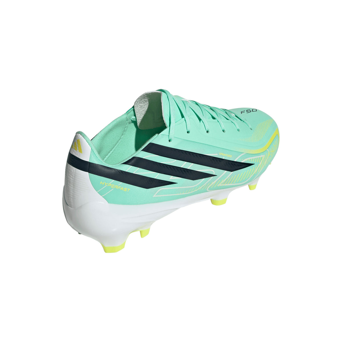 adidas F50 Hyperfast League FG Firm Ground Soccer Cleats -Pulse Mint / Night Navy / Solar Lemon