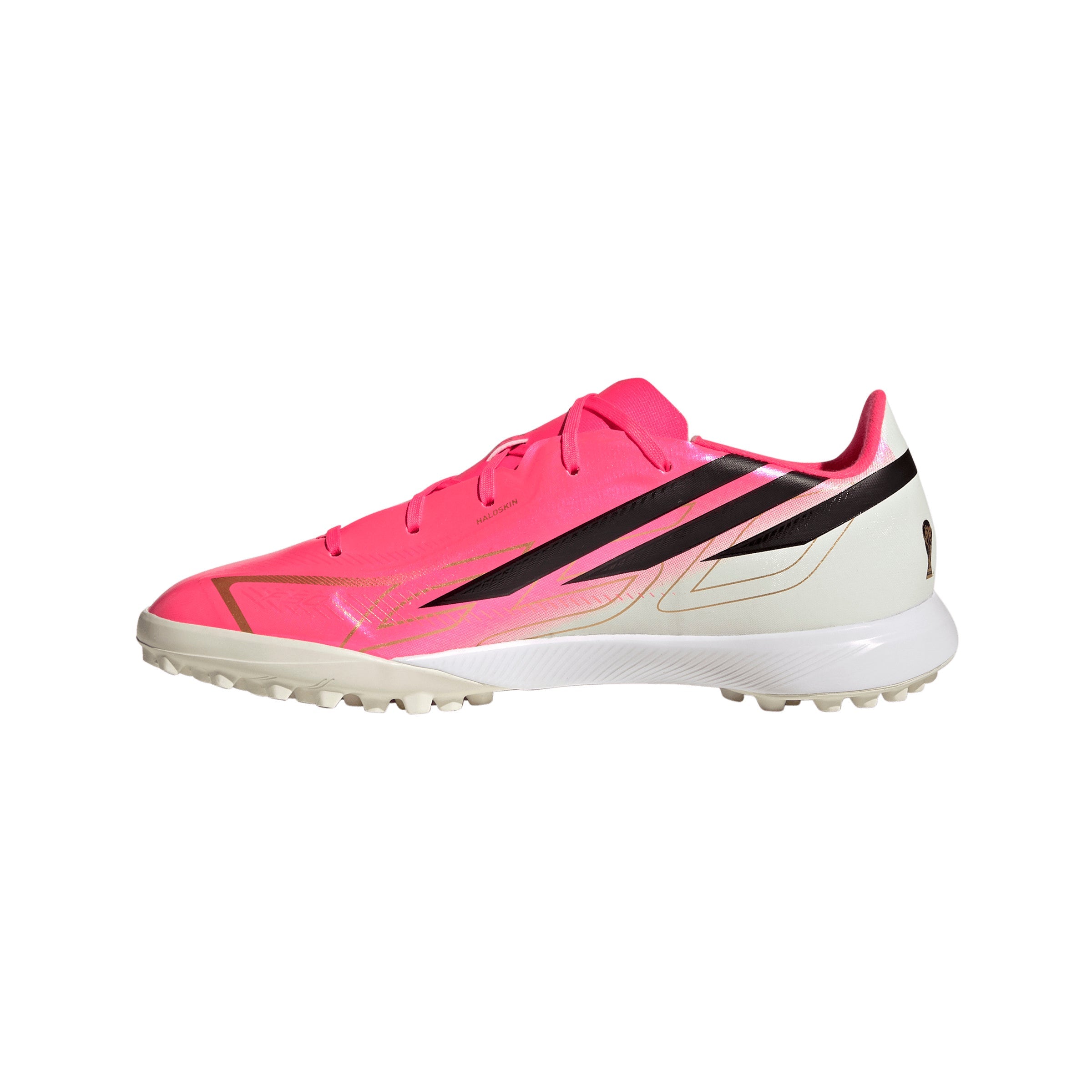 adidasF50 Hyperfast League Junior TF Turf Soccer Cleats- Solar Turbo / Core Black / Gold Metallic