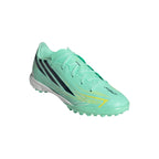 adidas F50 Hyperfast League Junior TF Turf Soccer Cleats- Pulse Mint / Night Navy / Solar Lemon