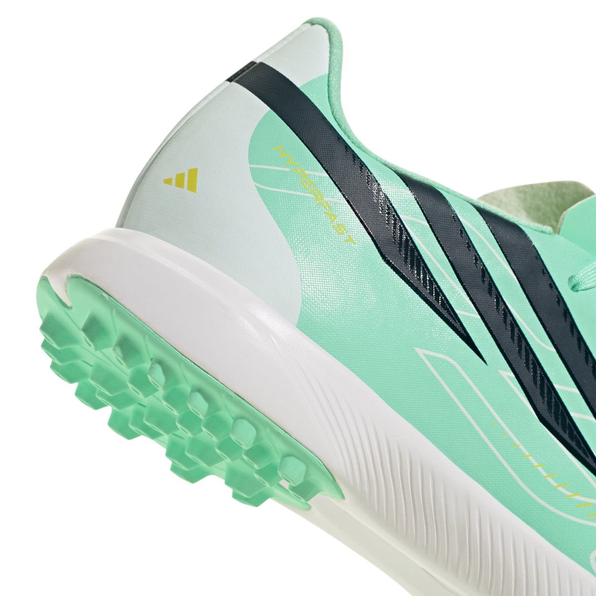 adidas F50 Hyperfast League Junior TF Turf Soccer Cleats- Pulse Mint / Night Navy / Solar Lemon
