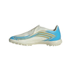 adidas Messi F50 League Junior TF Turf Soccer Cleats- Ivory / Semi Blue Burst / Icey Blue