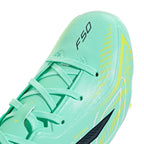 adidas F50 Hyperfast League Kids FG Firm Ground Soccer Cleats-  Pulse Mint / Night Navy / Solar Lemon