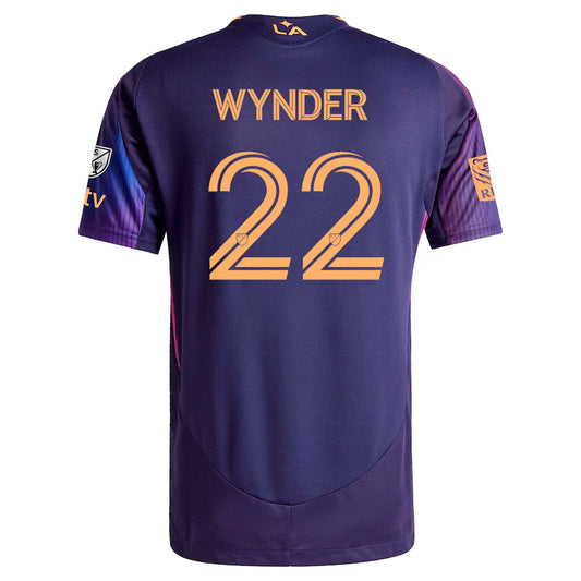 adidas Elijah Wynder LA Galaxy Authentic Away Jersey w/ MLS + Apple TV + RBC Sponsor 25/26 (Purple)