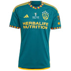 adidas La Galaxy Authentic Away Jersey 24/25 + Apple TV & MLS w/ MLS Cup Finals Patch (Green/Yellow)