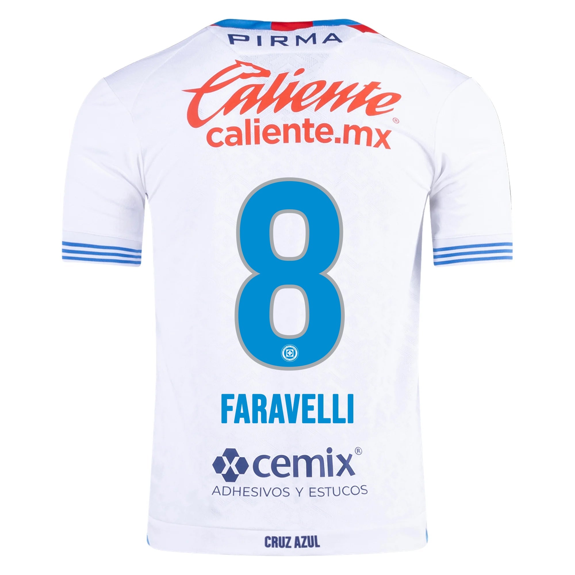 Pirma Lorenzo Faravelli Cruz Azul Away Jersey 24/25 (White/Blue)