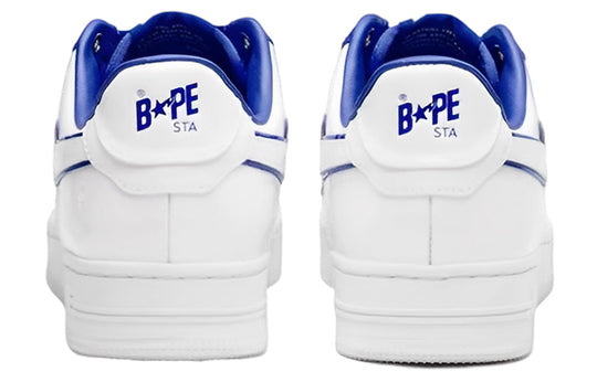 A BATHING APE Sta Leather Low 'White Blue'