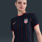 Nike Womens USA 25/26 Away 4 Star Match Authentic Jersey 452 (Obsidian/Challenge Red)