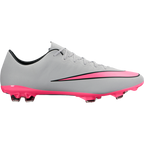 Nike Junior Mercurial Vapor X FG JR Firm Ground Soccer Cleat- Wolf Grey/Hyper Pink