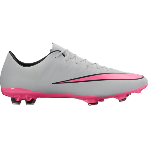 Nike Junior Mercurial Vapor X FG JR Firm Ground Soccer Cleat- Wolf Grey/Hyper Pink