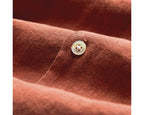 Portuguese Flannel Linen Camp Collar Terracota