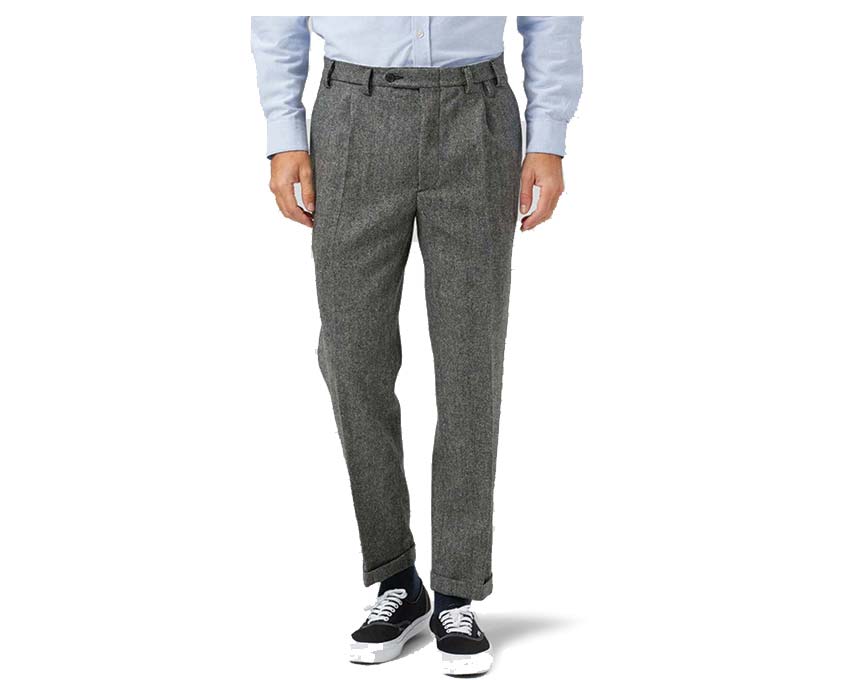 Portuguese Flannel Wool Herringbone Trousers