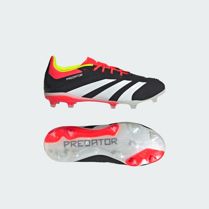 adidas Predator Elite FG Junior Firm Ground Soccer Cleat - Core Black/White/Solar Red