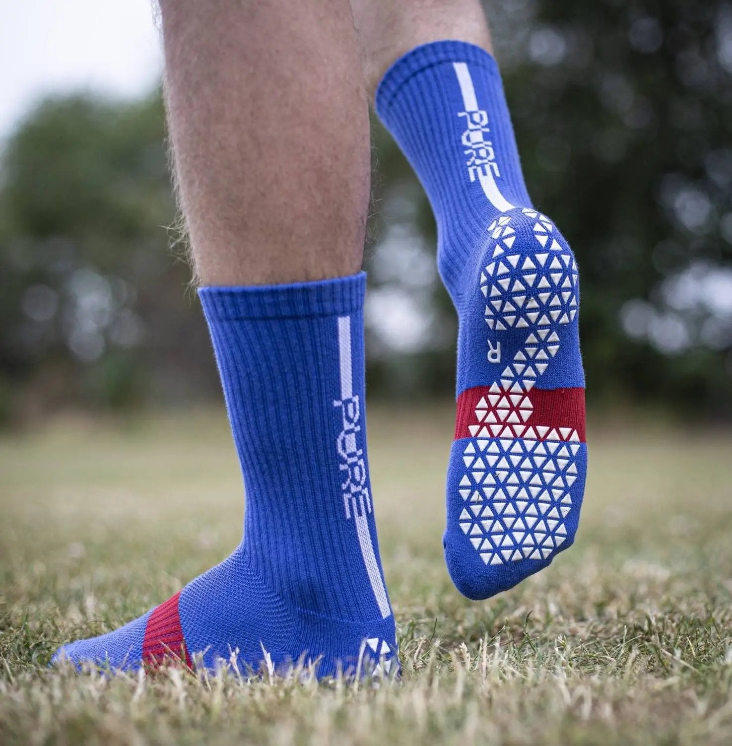 Pure Grip Socks Pro Blue Grip Socks Pure Blue S 