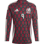 adidas Mens Mexico Raúl Jiménez Home Long Sleeve Jersey 24/25 (Multicolor)
