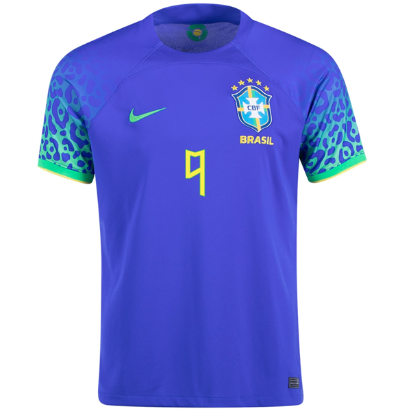 Nike Brazil Richarlison Away Jersey 22/23 (Paramount Blue/Green Spark)