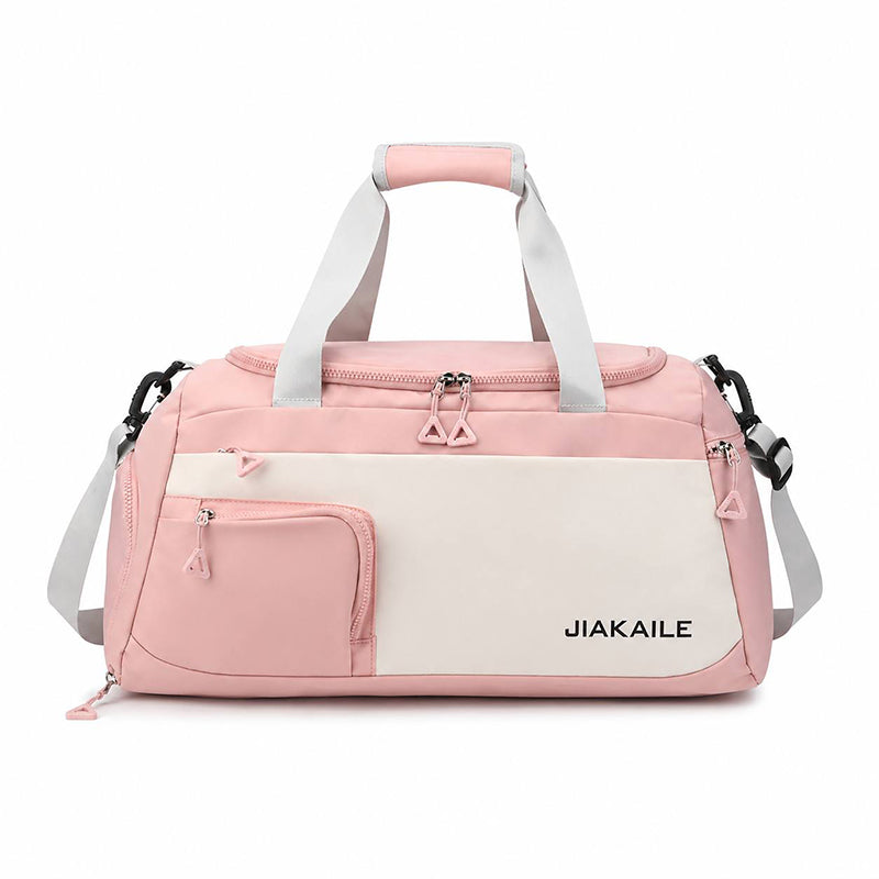 Sac de sport JIAKAILE Rose Pastel grande capacité avec compartiment chaussures et bandoulière amovible