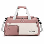 Sac de sport JIAKAILE Rose Poudré grande capacité avec compartiment chaussures et bandoulière amovible