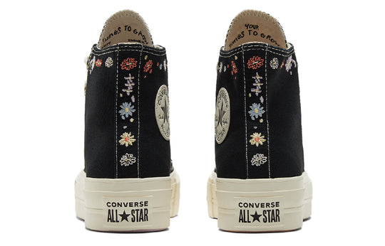 (WMNS) Converse Chuck Taylor All Star Lift Platform High 'Embroidered Floral - Black' A01592C
