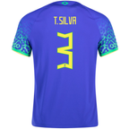 Nike Brazil Thiago Silva Away Jersey 22/23 (Paramount Blue/Green Spark)